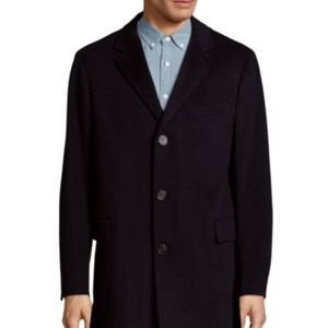 New Saks Fifth 100% Cashmere Topcoat - Large Navy